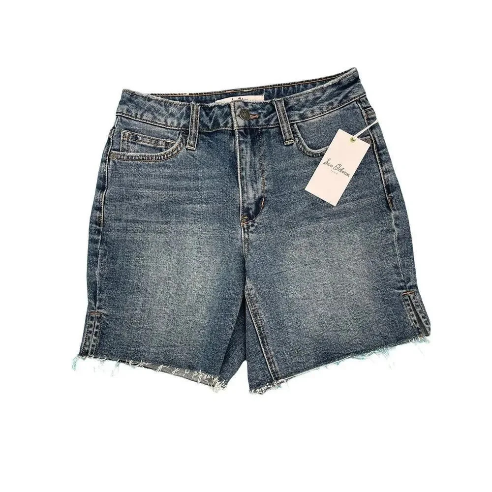 Sam Edelman Size 00/24 The Derby Blue Jean Bermuda Short Cut Off Style 6" inseam